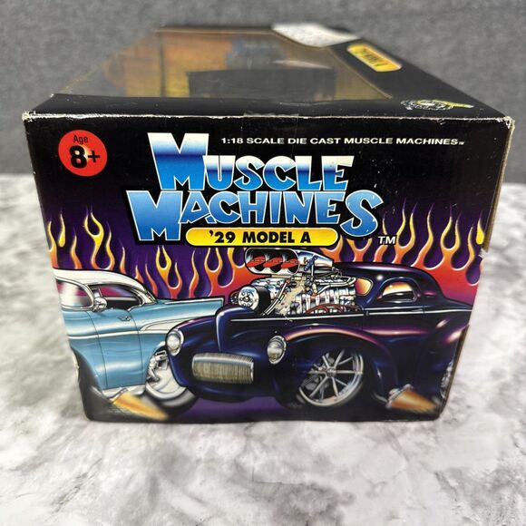 Muscle Machines 1929 Ford Model A 1/18 Funline Gloss Black Die Cast - Picture 3 of 6